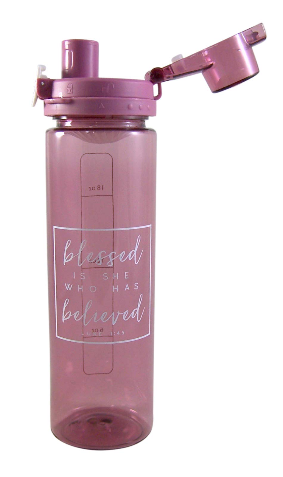 Religious Blessed Is She Who Has Believed Luke 1:45 Water Bottle, 24 Ounce