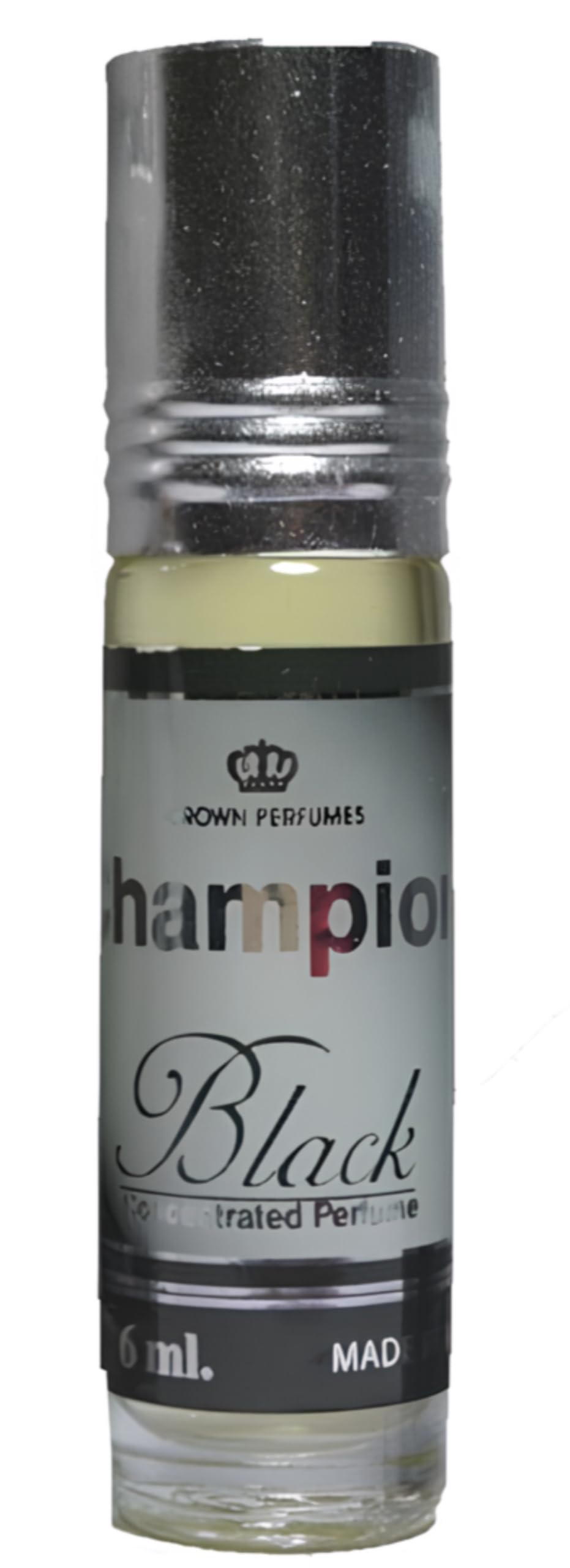 Al Rehab Champion Black - Floral, Tobacco, Woody, Musky - Concentrated Perfume Oil Rollerball for Men, 0.2 Ounce / 6ml