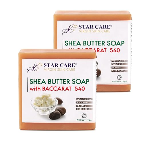 STAR CARE Shea Butter Soap with Gold Powder, Infused with Olive & Coconut Oil, Moisturizing Luxury Cleansing Bar for All Skin Types, Radiant & Soft Beauty & Personal Care STAR CARE