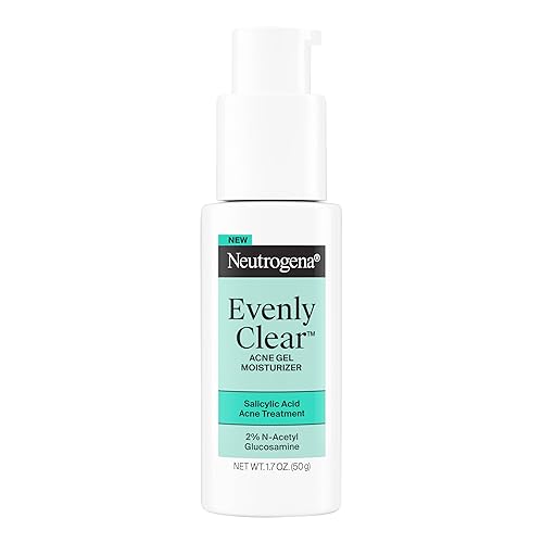 Neutrogena Evenly Clear Acne Gel Moisturizer with Salicylic Acid & N-Acetyl Glucosamine, Lightweight Non-Greasy Face Moisturizer Helps Treat Breakouts