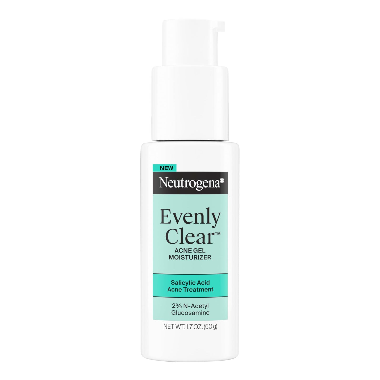 Neutrogena Evenly Clear Acne Gel Moisturizer with Salicylic Acid & N-Acetyl Glucosamine, Lightweight Non-Greasy Face Moisturizer Helps Treat Breakouts