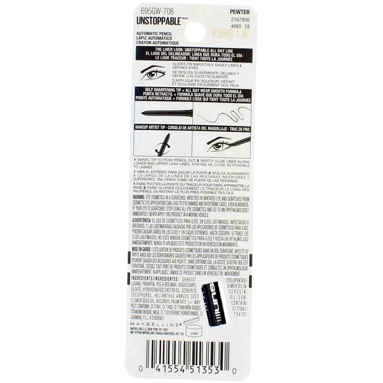 Maybelline Unstoppable Eyeliner - Pewter - 2 Pack