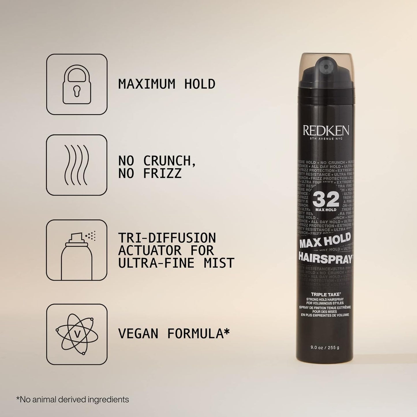 Redken Max Hold Hairspray 32 | Extreme Maximum High Hold Hairspray | Long-Lasting Lift & Body | All-Day Style Control | Dry Finish | 24 Hour Humidity