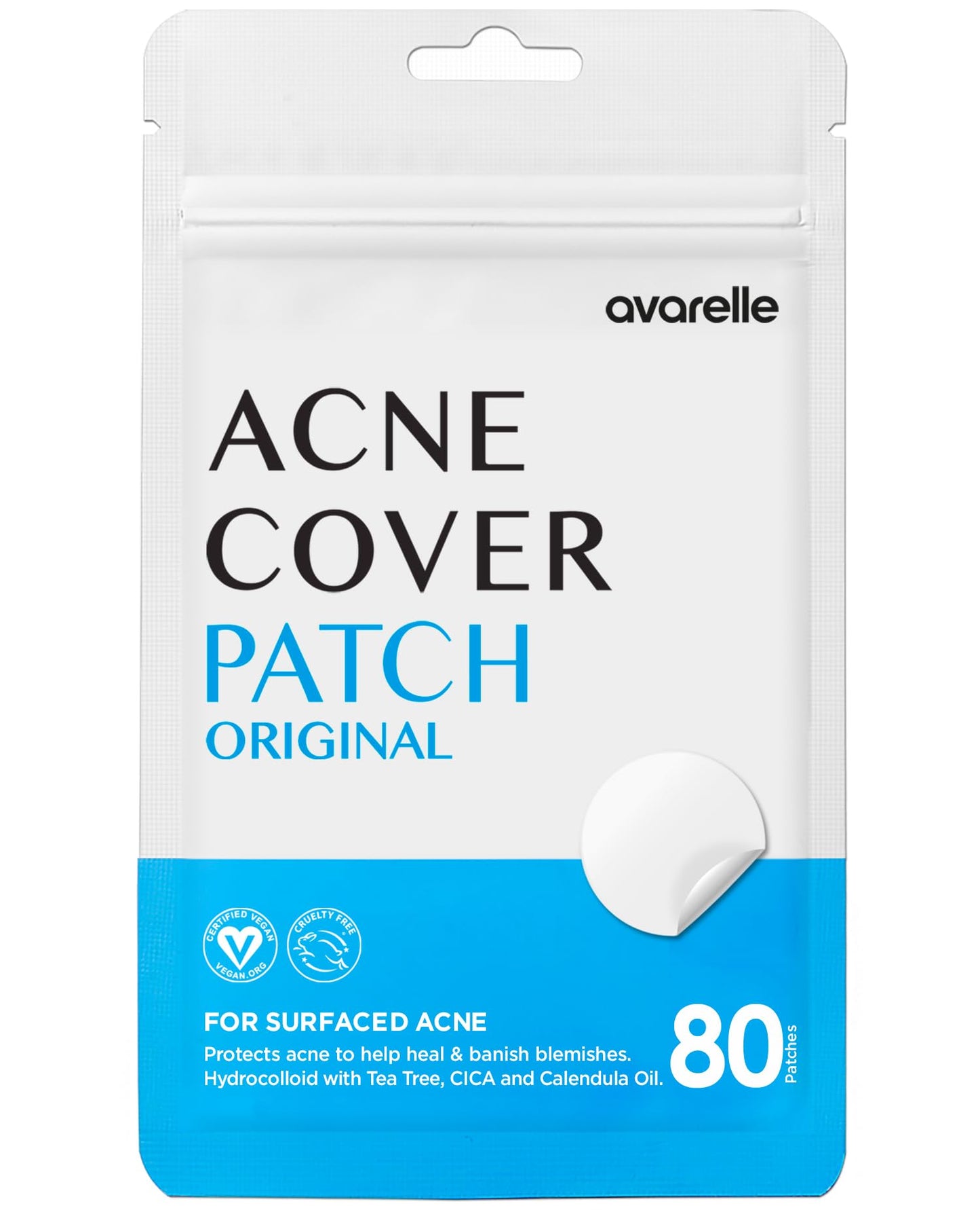 AVARELLE Pimple Patches for Face | Hydrocolloid Acne Patches for Covering Blemishes | Zit Patches with Tea Tree, Calendula, & Cica | HSA Store
