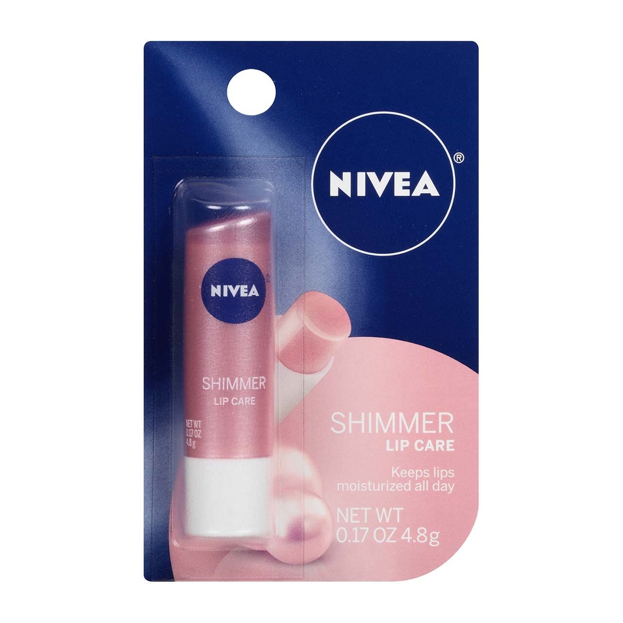 NIVEA Shimmer Lip Care, Moisturizing Lip Balm Stick with Shea Butter and Jojoba Oil, 0.17 Oz