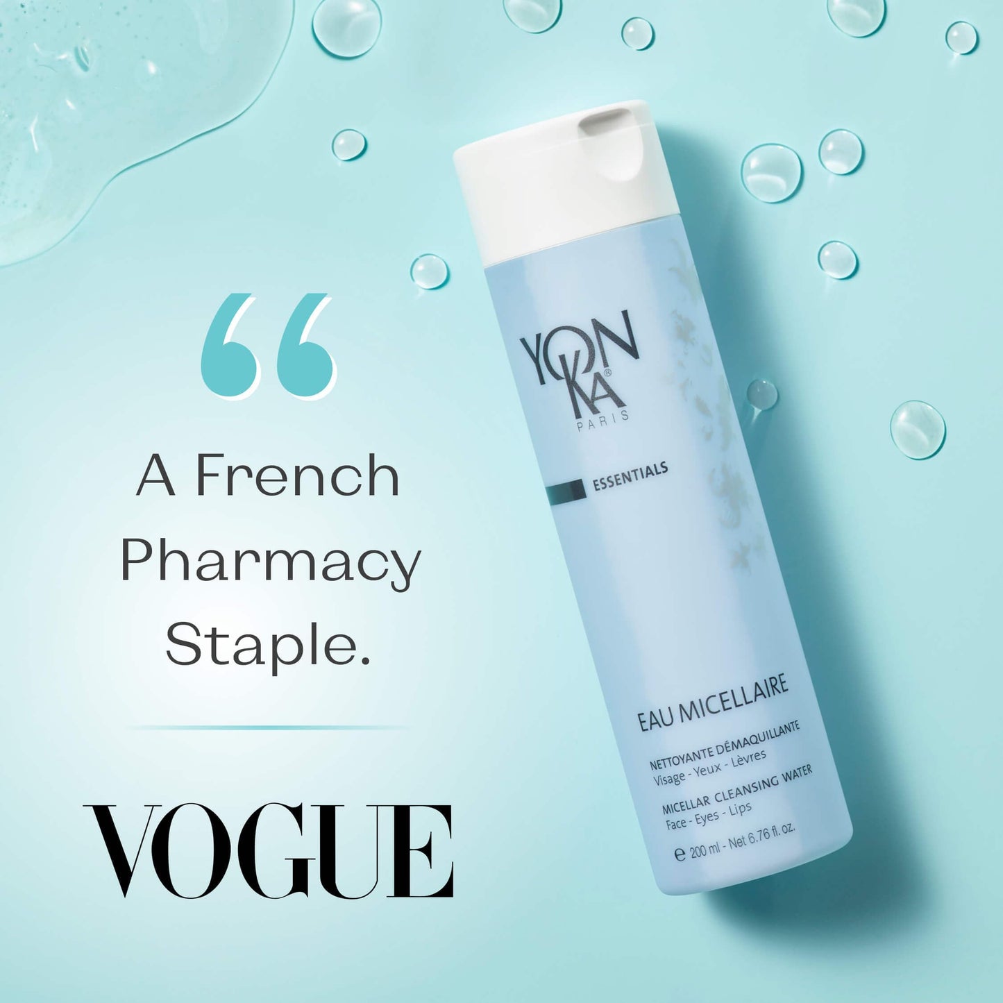 Yonka Eau Micellaire | Micellar Water and Cleansing Makeup Remover | Gentle Face Wash with Rose and Chamomile to Remove Impurities and Hydrate | All