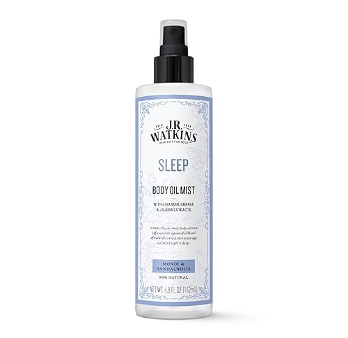 J.R. Watkins Sleep Body Oil Mist, Hydrates Skin and Encourages Restful Sleep, Natural Monoi & Sandalwood, 4.8 oz