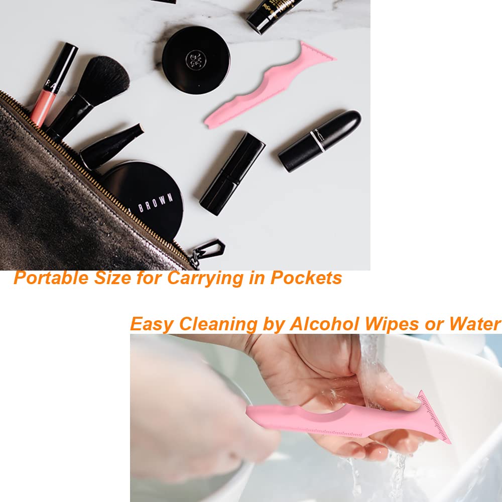 URGINO 5 in 1 Silicone Eyeliner Stencils Reusable Clean Winged Liner for Eyes,Make up Tools as Eyelash Shield/Eyebrow Shaping/Jaw Line/Lip Line