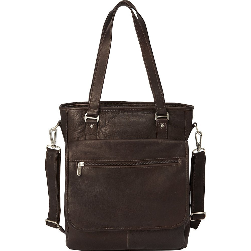 Piel Leather Laptop/Tablet Carry-All Tote, Chocolate, One Size