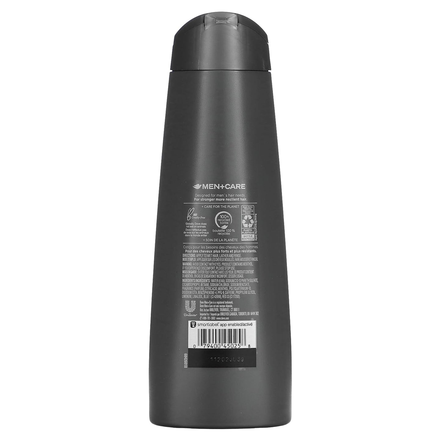 Dove Men + Care Fortifying Shampoo - Cooling Relief - With Icy Menthol - Net Wt. 12 FL OZ (355 mL) Per Bottle - One (1) Bottle