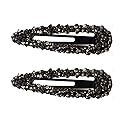 Sparkly Czech Crystal Snap Clips 3.15" Black Stone Metal Hair Clips long Hair Barrettes Hair Pins Hair Slide Stylish for Women Girl,2 Pack (Black)
