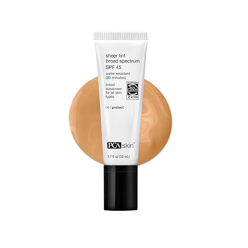 PCA SKIN Sheer Tinted Sunscreen, SPF 45 Broad Spectrum, Water Resistant, Made With Physical Sunscreen Ingredients, 1.7 fl oz Tube