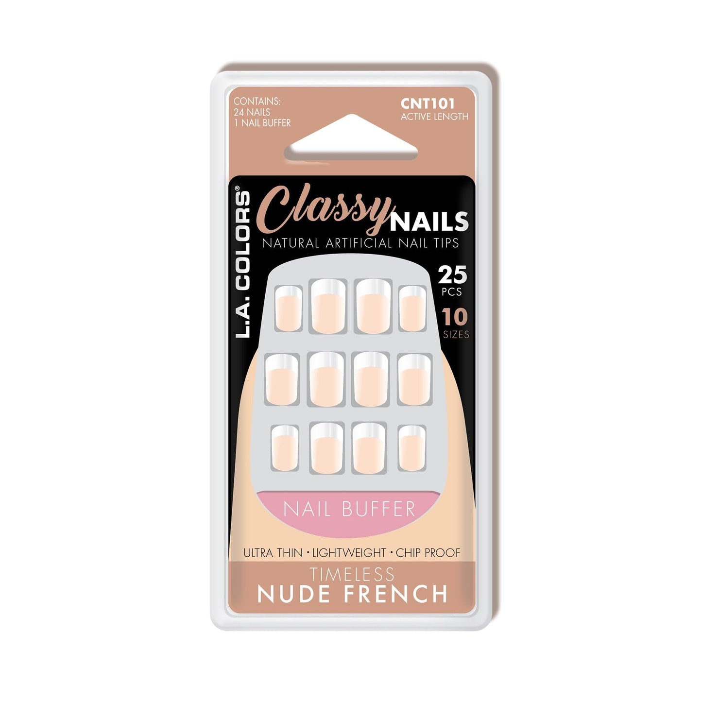 L.A. COLORS Classy Nail Tips (carded), Timeless Nude French CNT101B Beauty & Personal Care L.A. COLORS