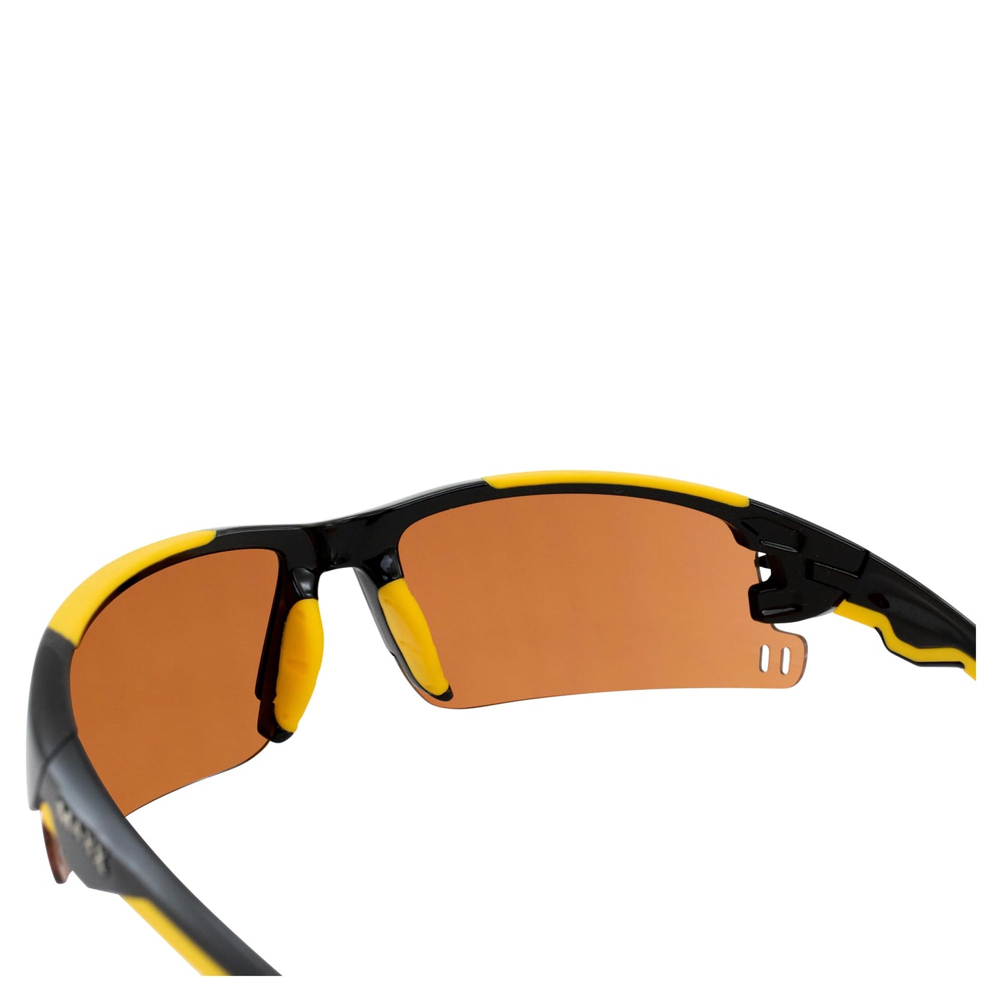 Maxx Wizard Golf Sports Sunglasses TR90 Black & Yellow Frame w/HD Amber Lenses