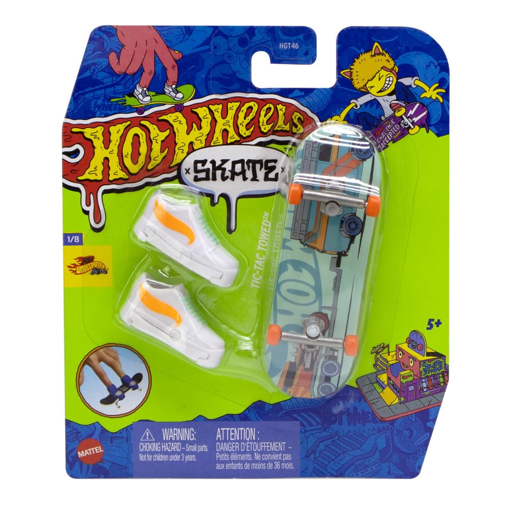 Hot Wheels Skate Tic-TAC Towed™ Skateboard Toy Vehicle With Tennis For Kids Ages 5 And Up