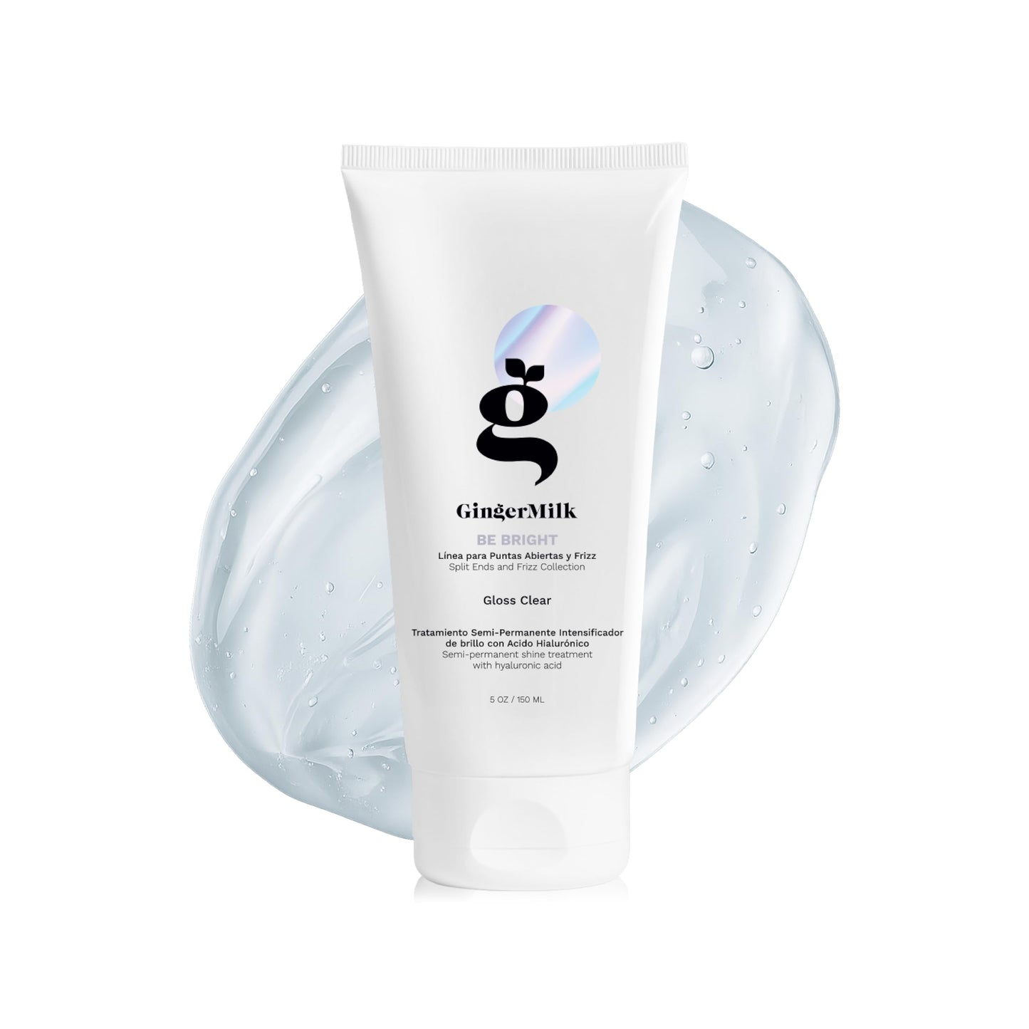 Ginger Milk Hair Gloss Clear Shine and Color-Enhancing Treatment with Hyaluronic Acid, Semi-Permanent Color for Dull & Dry Hair Sulfate Free | BE