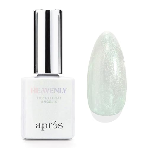 Apres Heavenly Top Gelcoat, 15 ml Non-Wipe Nail Gel Polish Top Coat, Shimmery Long Lasting Topcoat (Angelic, 15 ml) Beauty & Personal Care APRÉS