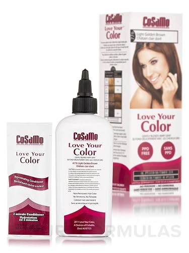 Love Your Color Cosamo Non Permanent Hair Color, Light Golden Brown