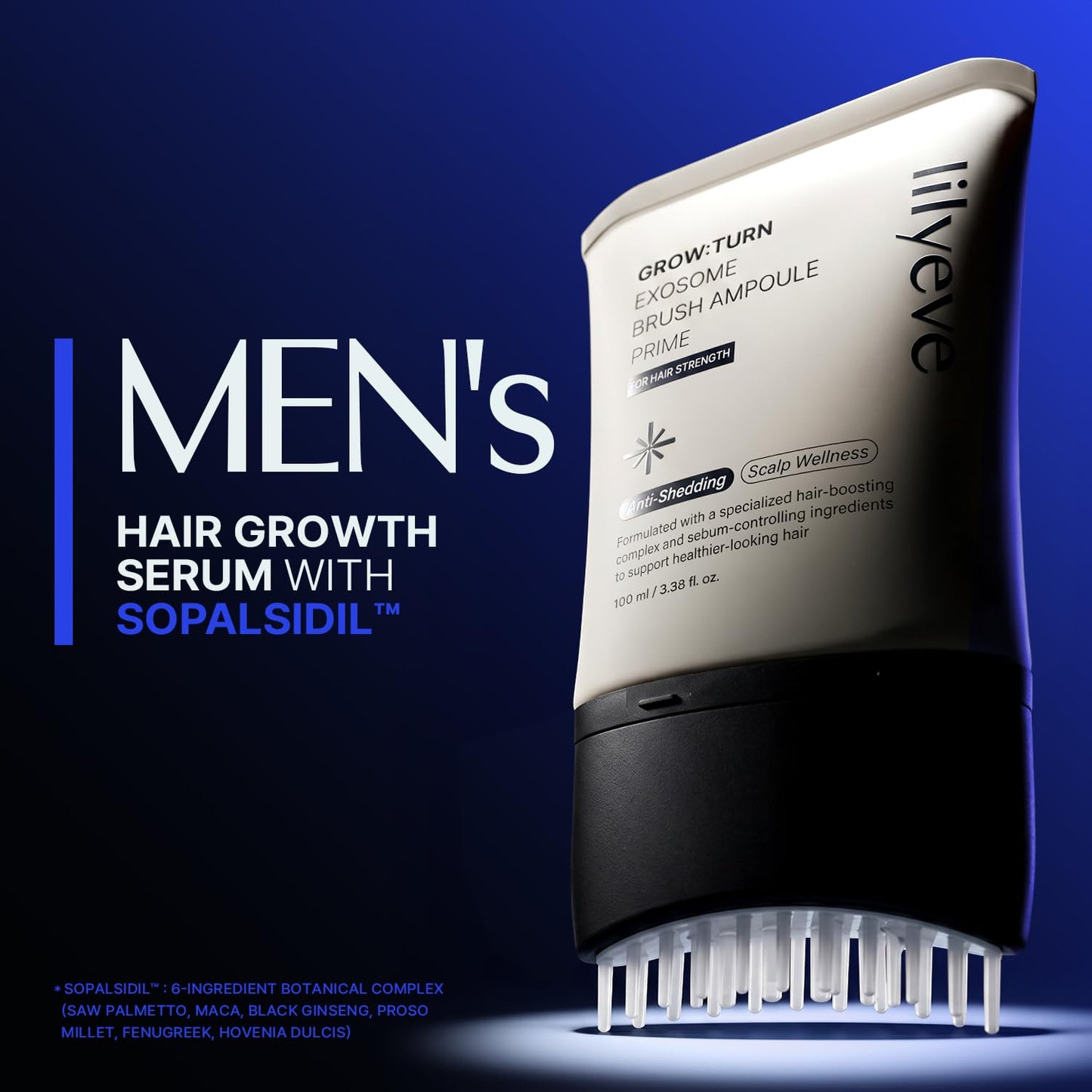 lilyeve GROWTURN Exosome Brush Ampoule Prime for Man, Built-in Brush, Heartleaf-Derived Exosomes to Revitalize, for Male Pattern Hair Loss, Korean Beauty and Personal Care lilyeve
