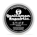 Gentlemen Republic 8oz Stiff Hair Pomade - Lightweight All-Day Hold with High Shine Finish, Alcohol-Free and Paraben-Free Formula, Suitable for Thick