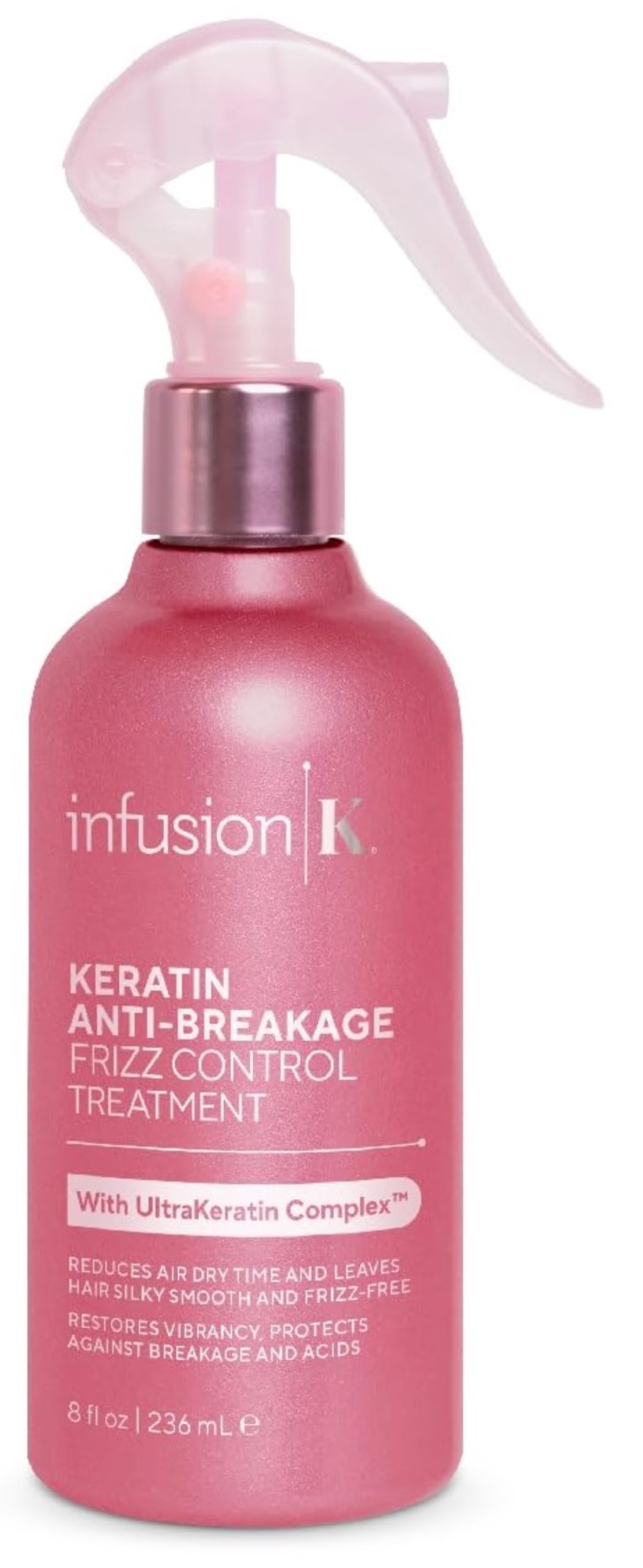 Infusion K Keratin Anti-Breakage Frizz Control Treatment with UltraKeratin Complex - Reduces Air Dry Time & Leaves Hair Silky Smooth | Color Safe |