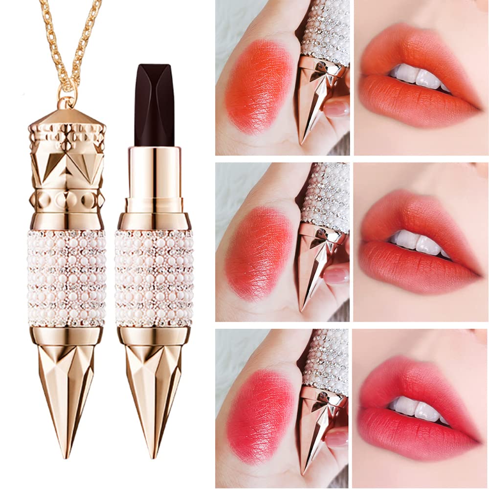 KAIQIKAIXI 3-in-1 Velvet Matte Lipstick - Red, Long Lasting, Moisturizing, Nourishing