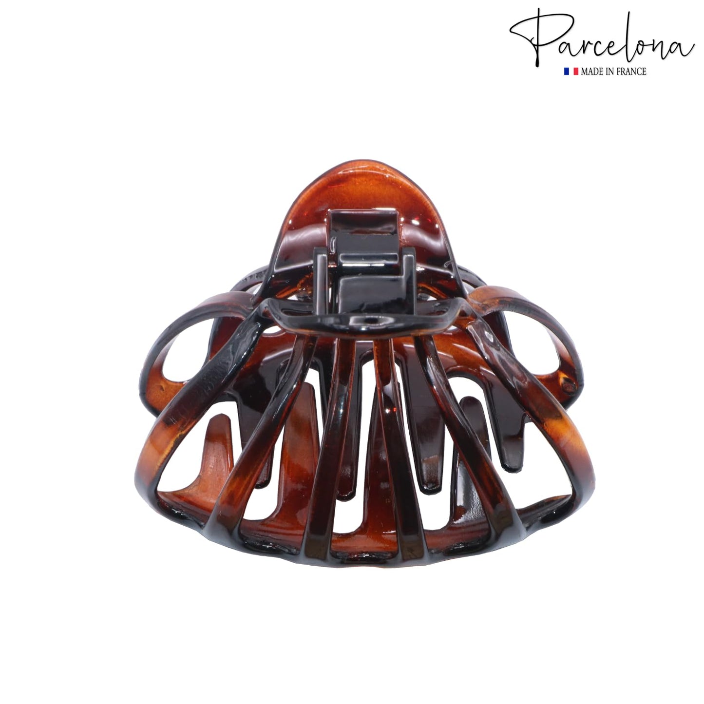 Parcelona French Octopus Large Wide Tortoise Shell Celluloid Acetate Jaw Hair Claw Clip for Women