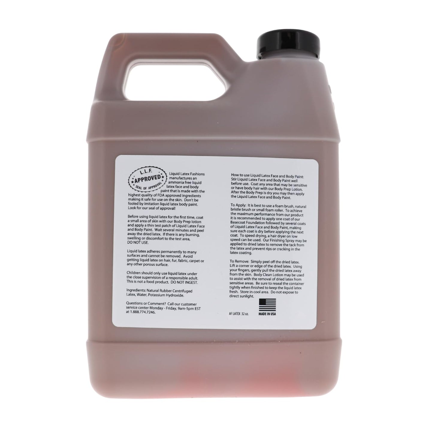 Chocolate 32 Oz - Liquid Latex Body Paint, Ammonia Free No Odor, Easy On and Off, Cosplay Makeup, Creates Professional Monster, Zombie Arts
