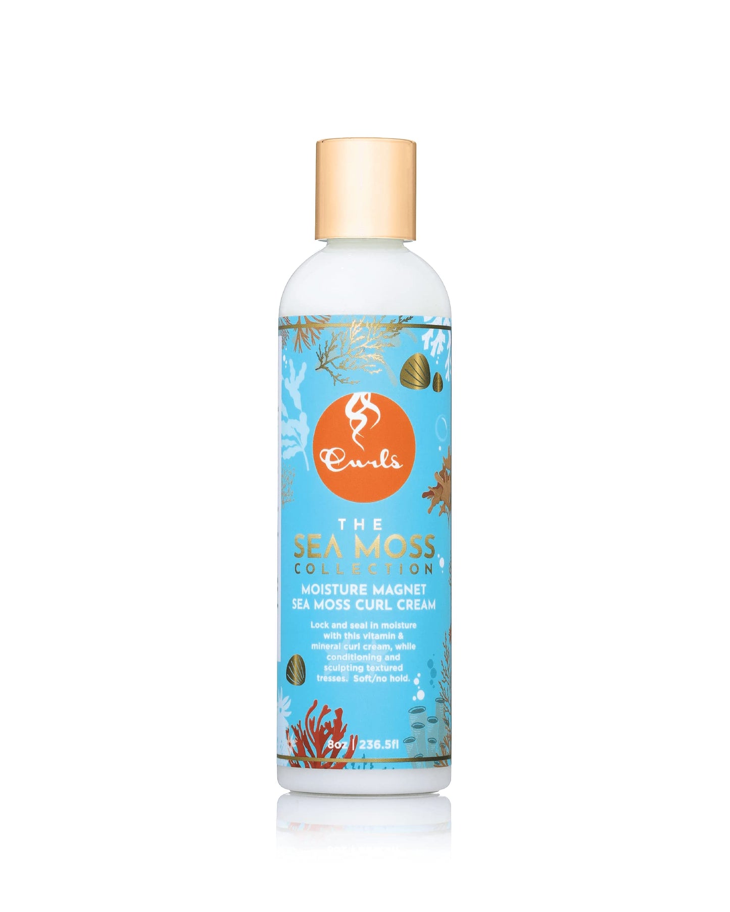 Curls Sea Moss Moisture Magnet Cream - Attracts and Locks In Moisture - Defines, Sculpts Waves, & Controls Frizz - For All Types 8oz, 1 Count