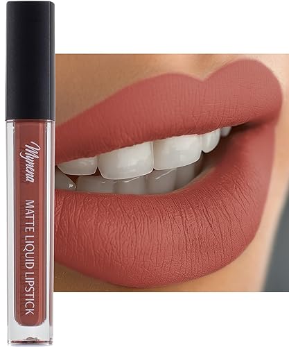 Mynena Warm Terracotta Rose Matte Liquid Lipstick | Long-Lasting Comfort | Smudge-Proof Transfer-Resistant | Full Coverage Non-Drying | Vegan