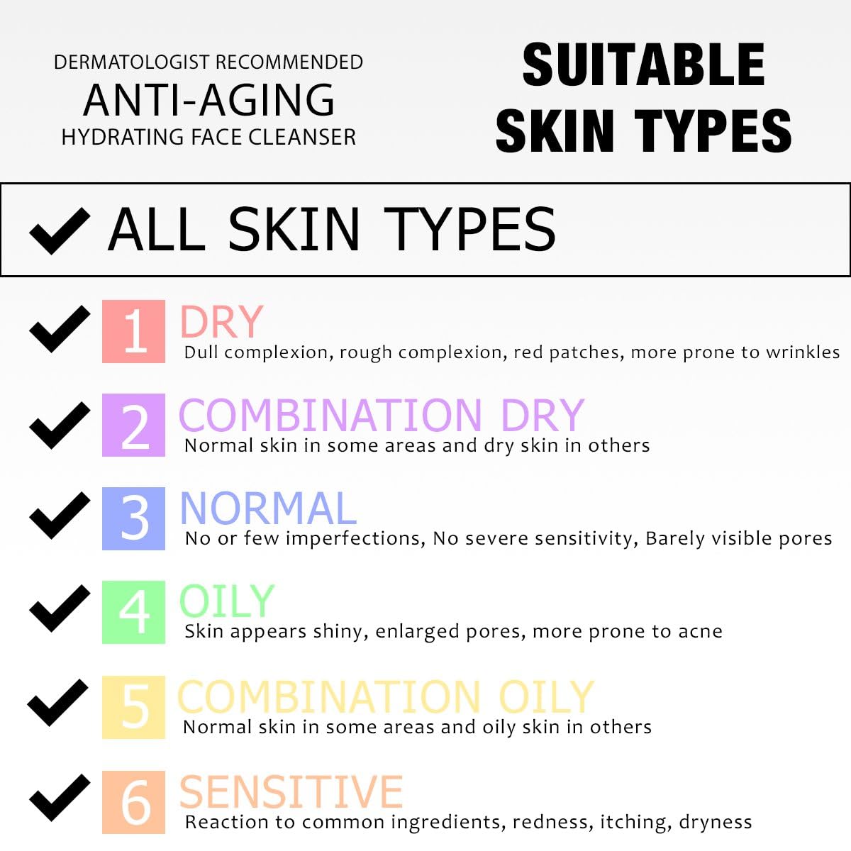 DRMTLGY Essential Facial Cleanser - Gentle Face Cleanser and Face Wash for Women and Men with Anti-Aging Peptides & Hyaluronic Acid. 6.9 fl oz