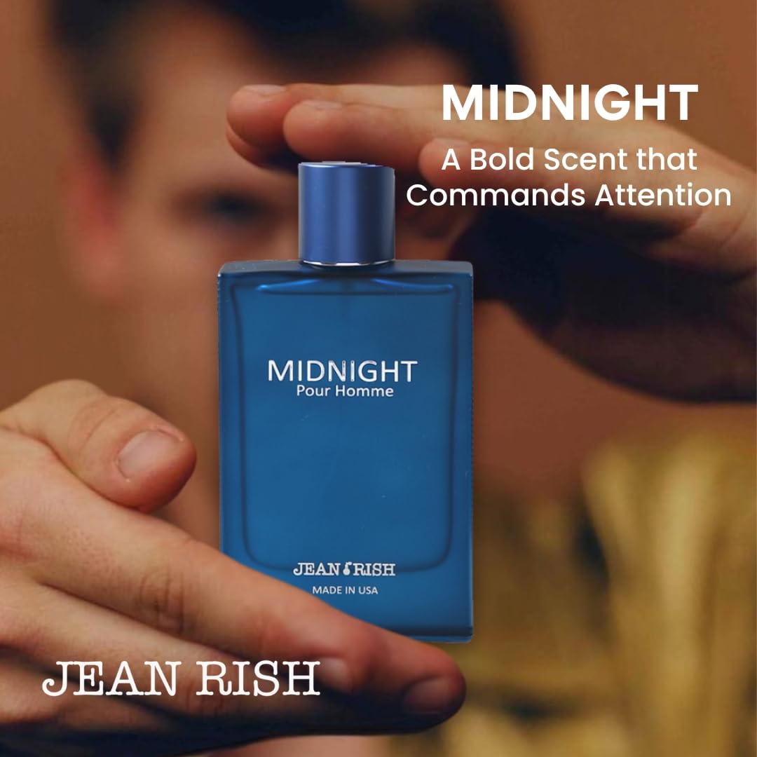 Jean Rish Midnight Pour Homme Perfume for Men Eau De Toilette, Long-Lasting Luxury Fragrance, Made In USA - Bergamot, Lavender, Patchouli, Amber, Musk Beauty & Personal Care Jean Rish