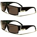 Locs 2 Pack Sunglasses Black Gangster Sunglasses (2 Black Matte Pot Green)