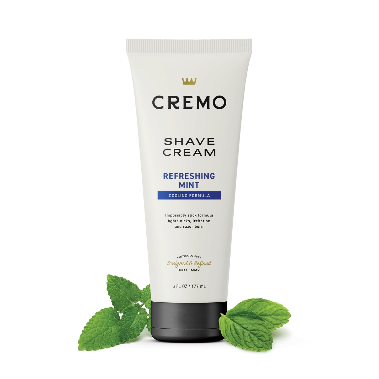 Cremo Barber Grade Cooling Shave Cream, Astonishingly Superior Ultra-Slick Shaving Cream Fights Nicks, Cuts And Razor Burn, 6 Fl Oz (2 Pack), WHITE