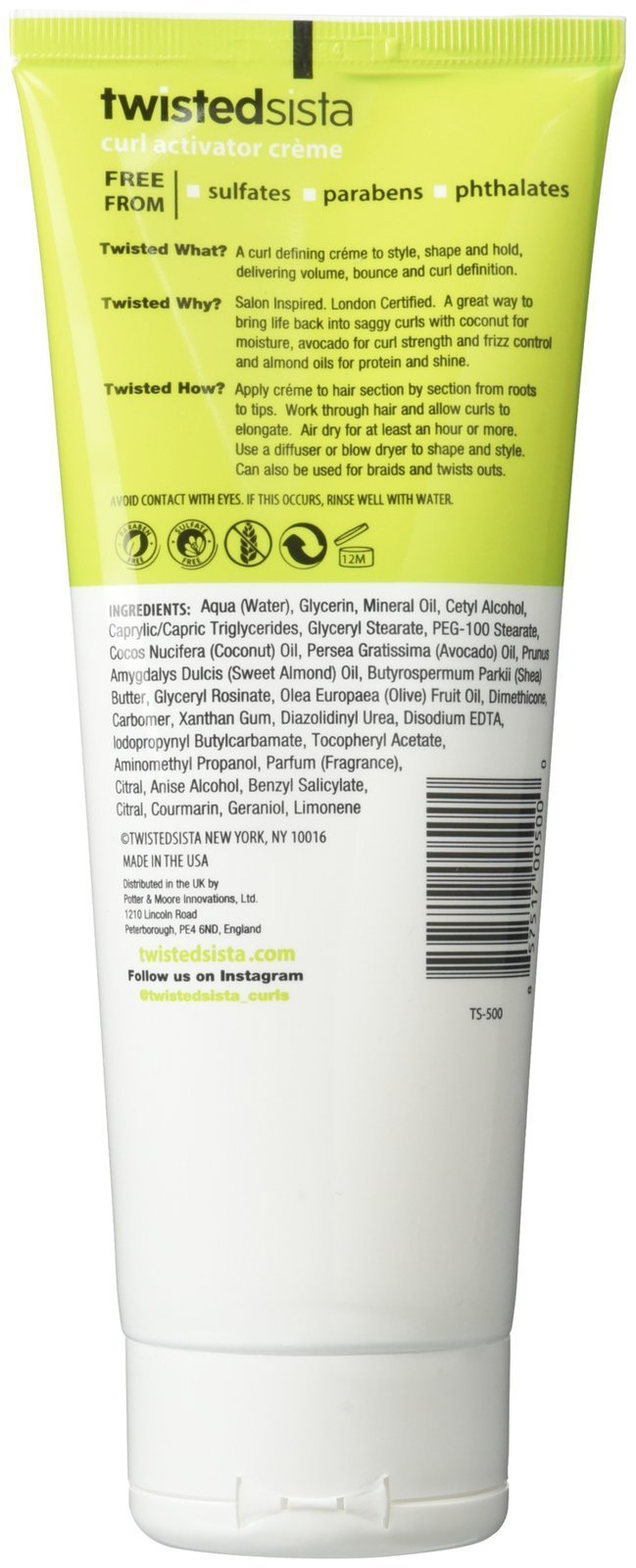 Atlas Ethnic Company Twisted Sista Curl Activator With Coconut, Avocado & Almond Oils, Creme, 7.5 Fl Oz (Pack of 1)