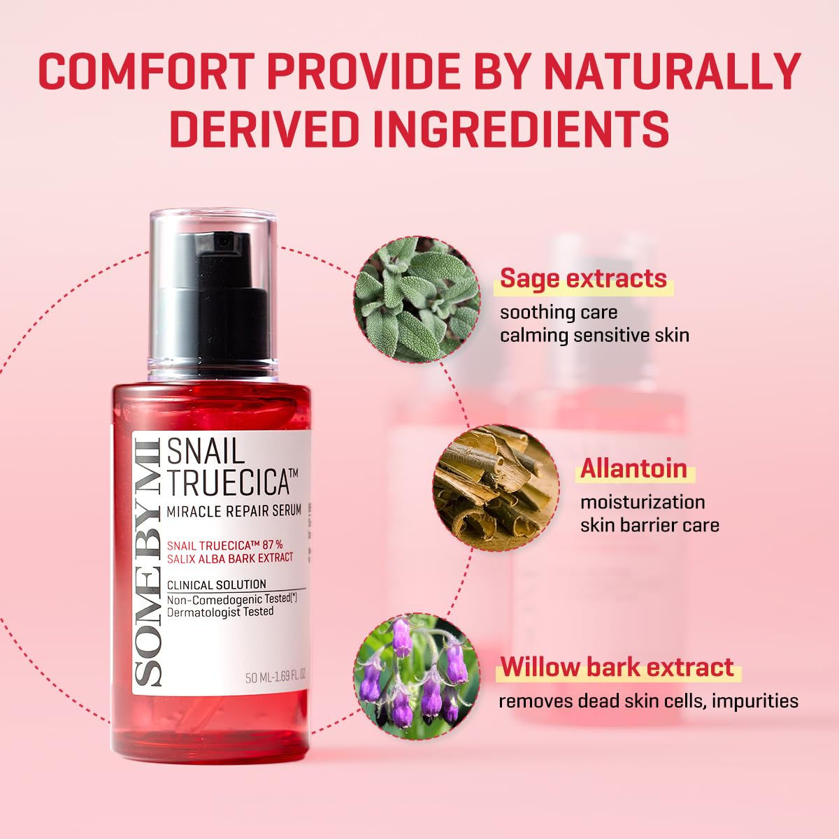 SOME BY MI Snail Trucica Miracle Repair Serum - 1.69Oz, 50ml - Made from Snail Mucin for Sensitive Skin - Daily Repair Face Serum for Post Acne Marks