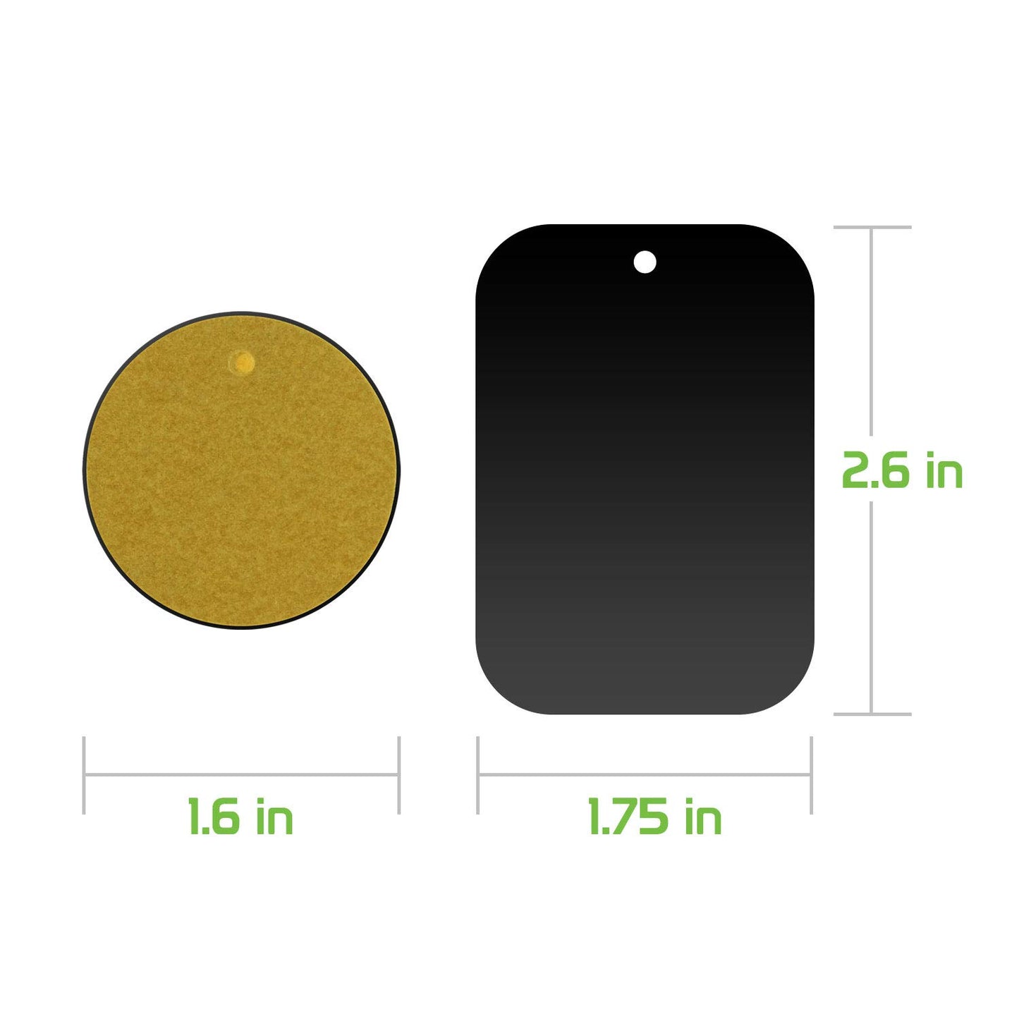 Cellet Pack of 8 Metal Plate Replacement Magnet Disk with 3M Strong Sticky Adhesive for Magnetic Cradle-Less Cup Holder, Dashboard, Windshield, CD…