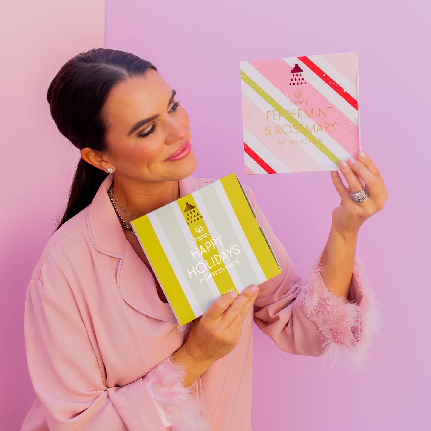 Musee | Happy Holidays Four Shower Steamers | Handmade in USA | Cruelty-Free & Paraben-Free | Vegan & Natural Ingredients | Holiday Gift Set…