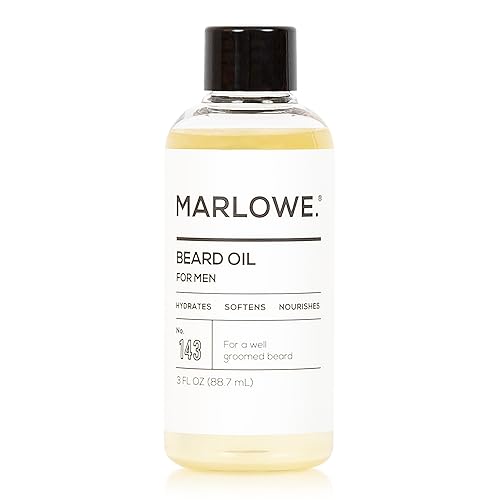 MARLOWE. No. 143 Beard Oil 3 oz, Conditioning Oil for Men, Softer & Fuller Beard Care, 100% Natural Softener with Sunflower & Safflower Oils