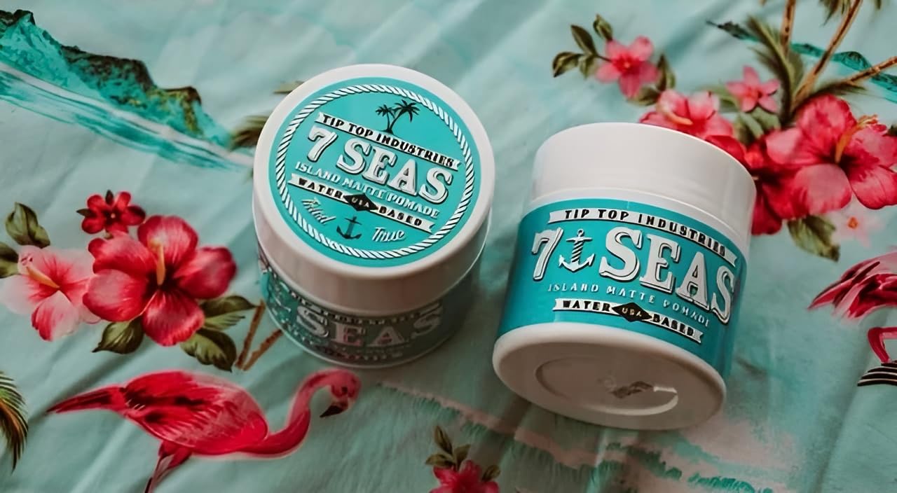 Tip Top 7Seas Island Matte Pomade - Medium Hold Matte Finish - Pina Colada Scent 4.25oz