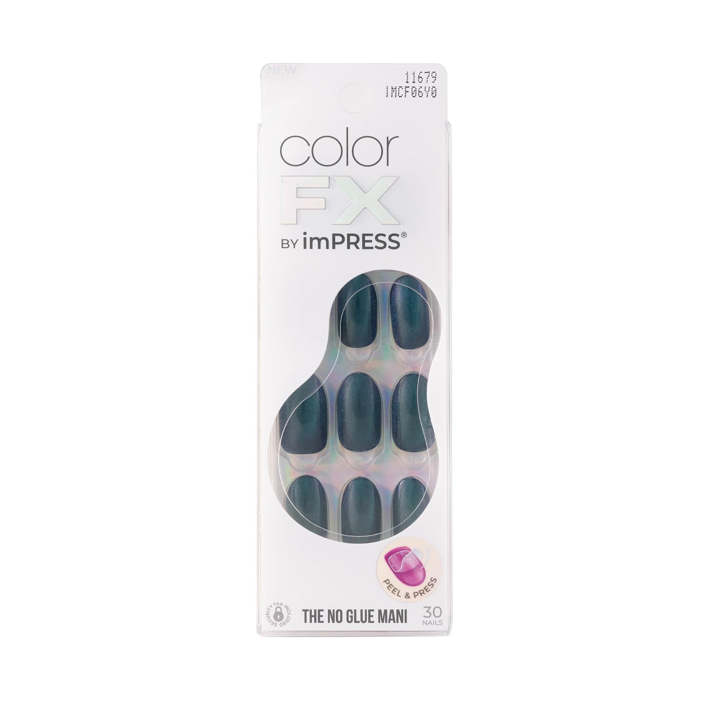 KISS Impress Color FX No Glue Mani 30 Pcs Press on Nails, Medium False Nails, Metallic Chrome & Cat Eye, Peel & Press, Hassle-Free Removal, Includes Beauty & Personal Care KISS