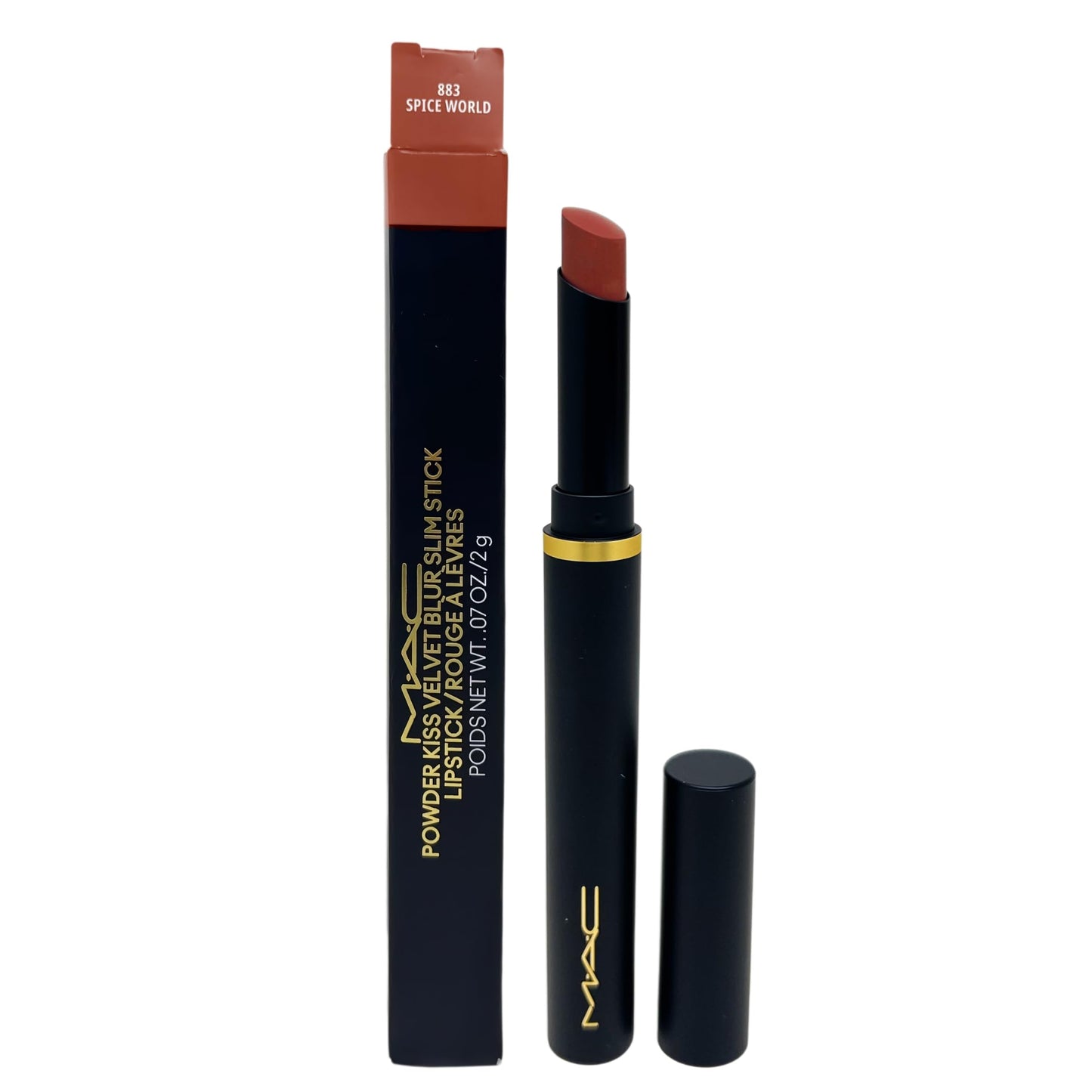 M·A·C Cosmetics Powder Kiss Velvet Blur Slim Stick Lipstick - 883 Spice World (0.07 oz / 2 g)
