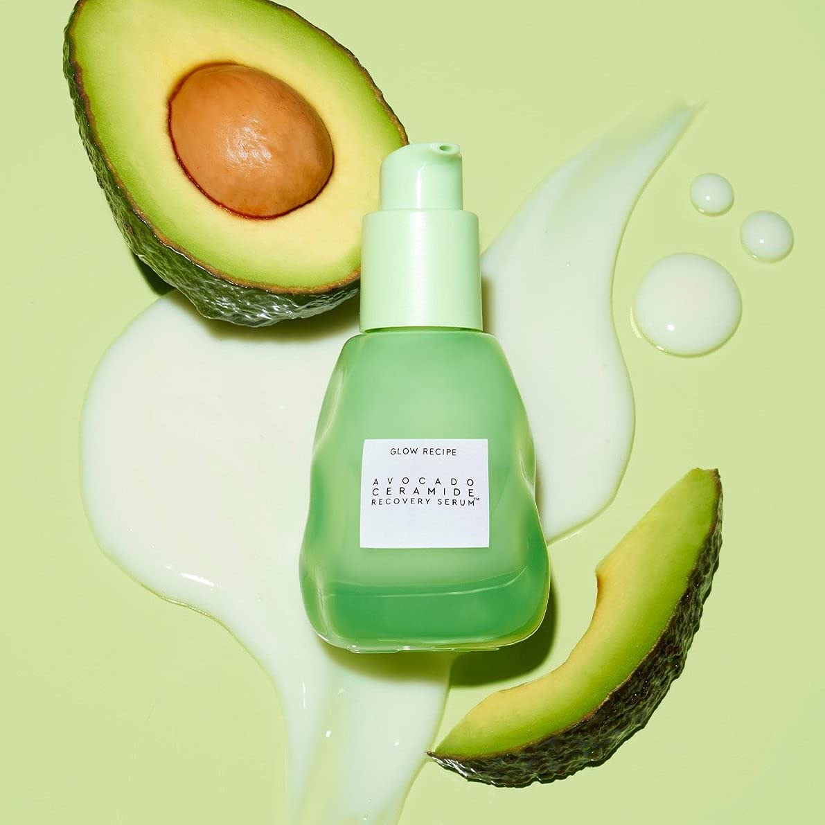 Glow Recipe Avocado Ceramide Serum - Soothing, Hydrating Face Serum for Women & Men, Redness Relief & Skin Barrier Repair - Lightweight, Milky Korean