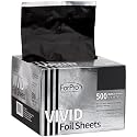ForPro Professional Collection Vivid Black Embossed Foil Sheets, Aluminum, Pop-Up Foil Dispenser, Hair Foils for Color Application & Highlighting