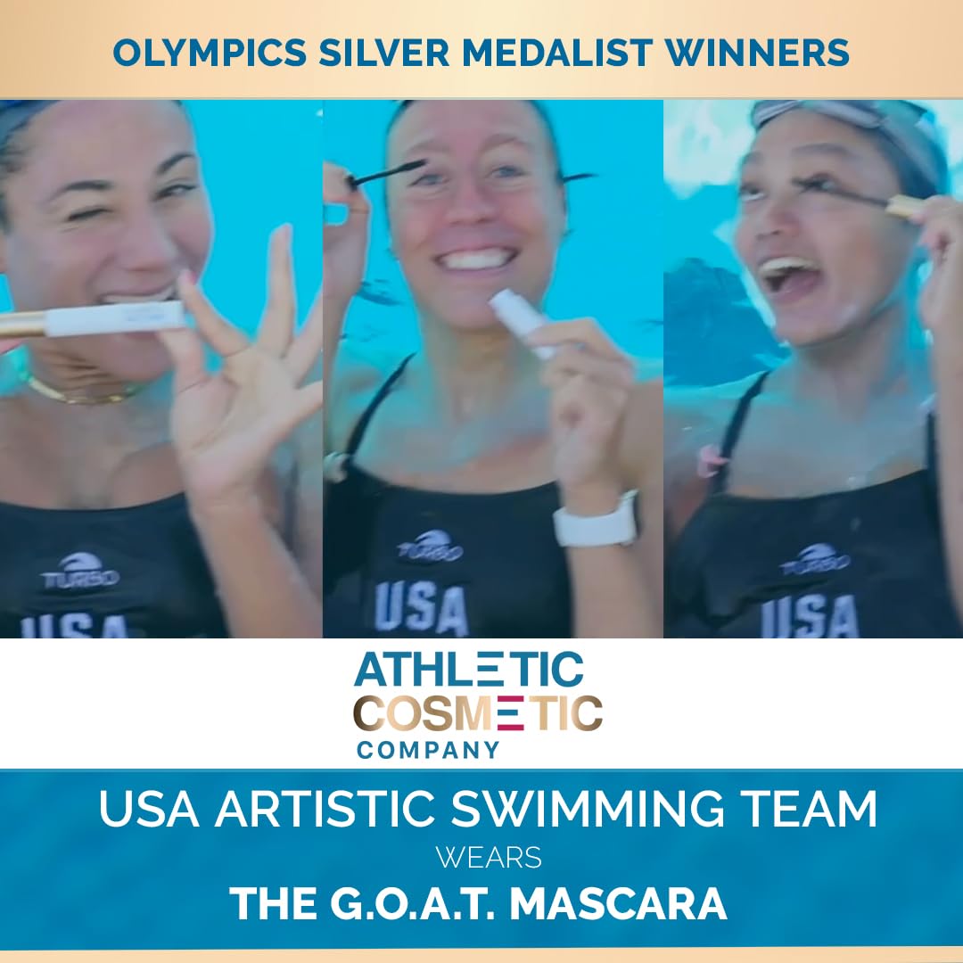 The G.O.A.T. Waterproof & Sweatproof Mascara - Made for Athletes, Sport-Ready, Long-Wear, Smudge-Proof, Volumizing, Lengthening, Vegan, Clean Mascara