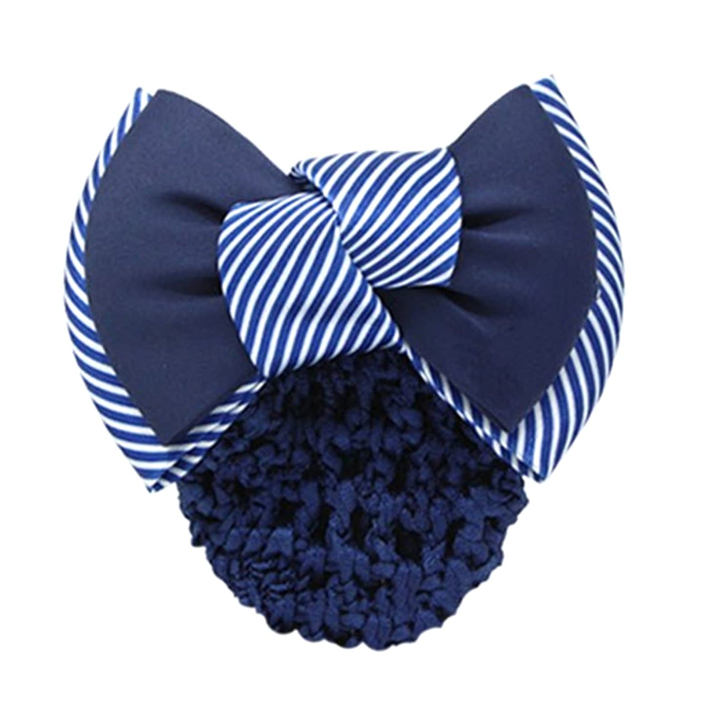 iRIIRIO 4pcs Women Hair Clip with Bowknot Hair Bun Cover Barrettes Net Snood Hairnet Bow Bow-knot Decor Hair Clip Hairnet for Ladies(Blue)