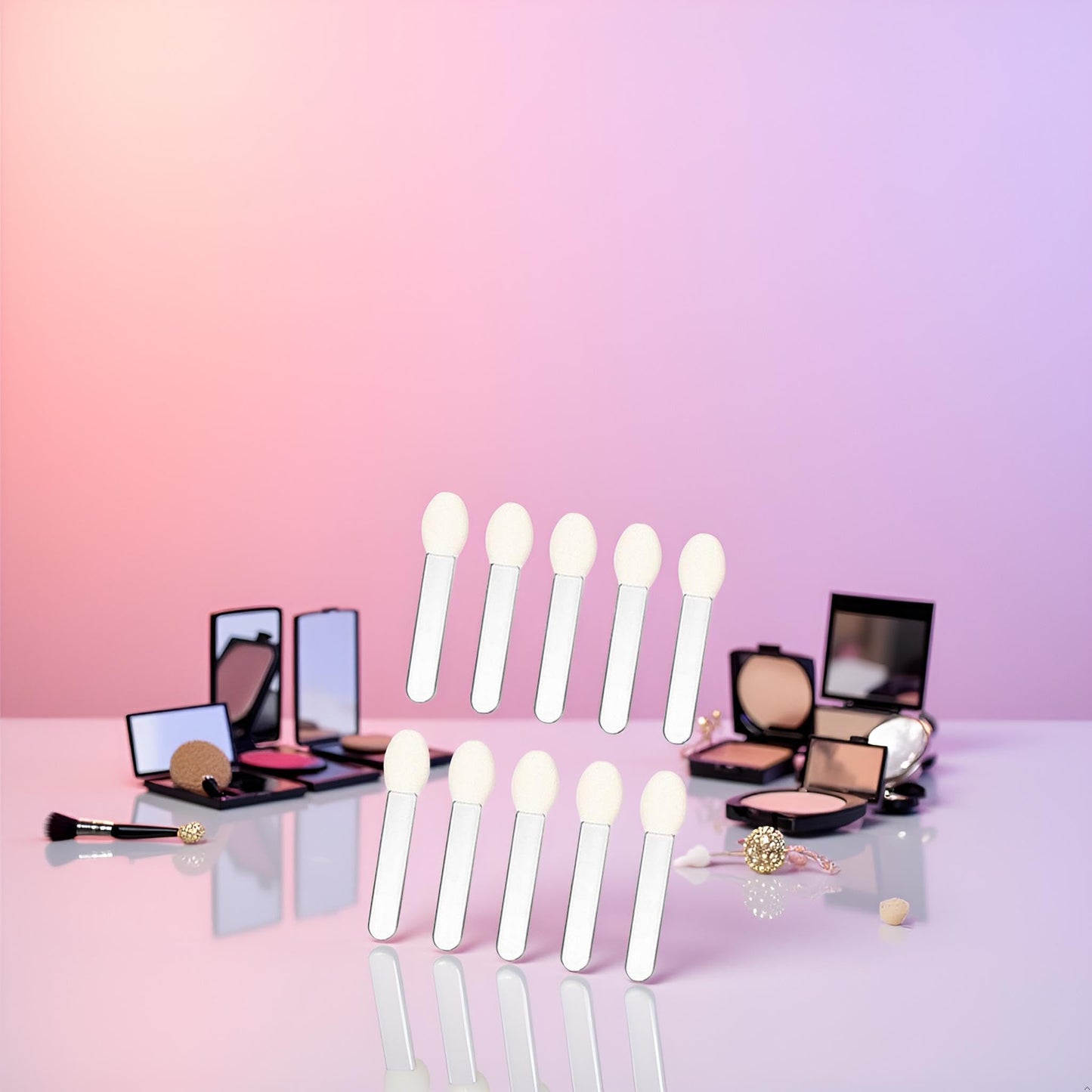 10 Pcs Transparent Eyeshadow Applicator Eyeshadow Brush Makeup Tools, Sponge ened and Attractive Eyeshadow Brushes