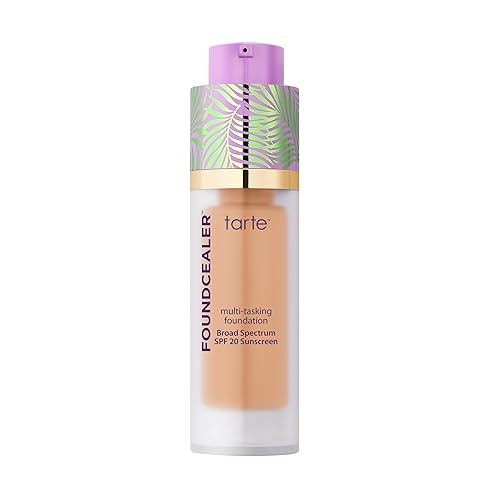 tarte babassu foundcealer dewy foundation Broad Spectrum SPF 20 Sunscreen - Foundation & Concealer in 1, Vegan Skincare Makeup, Medium Coverage, Cruelty-Free, full size, 36H medium-tan honey