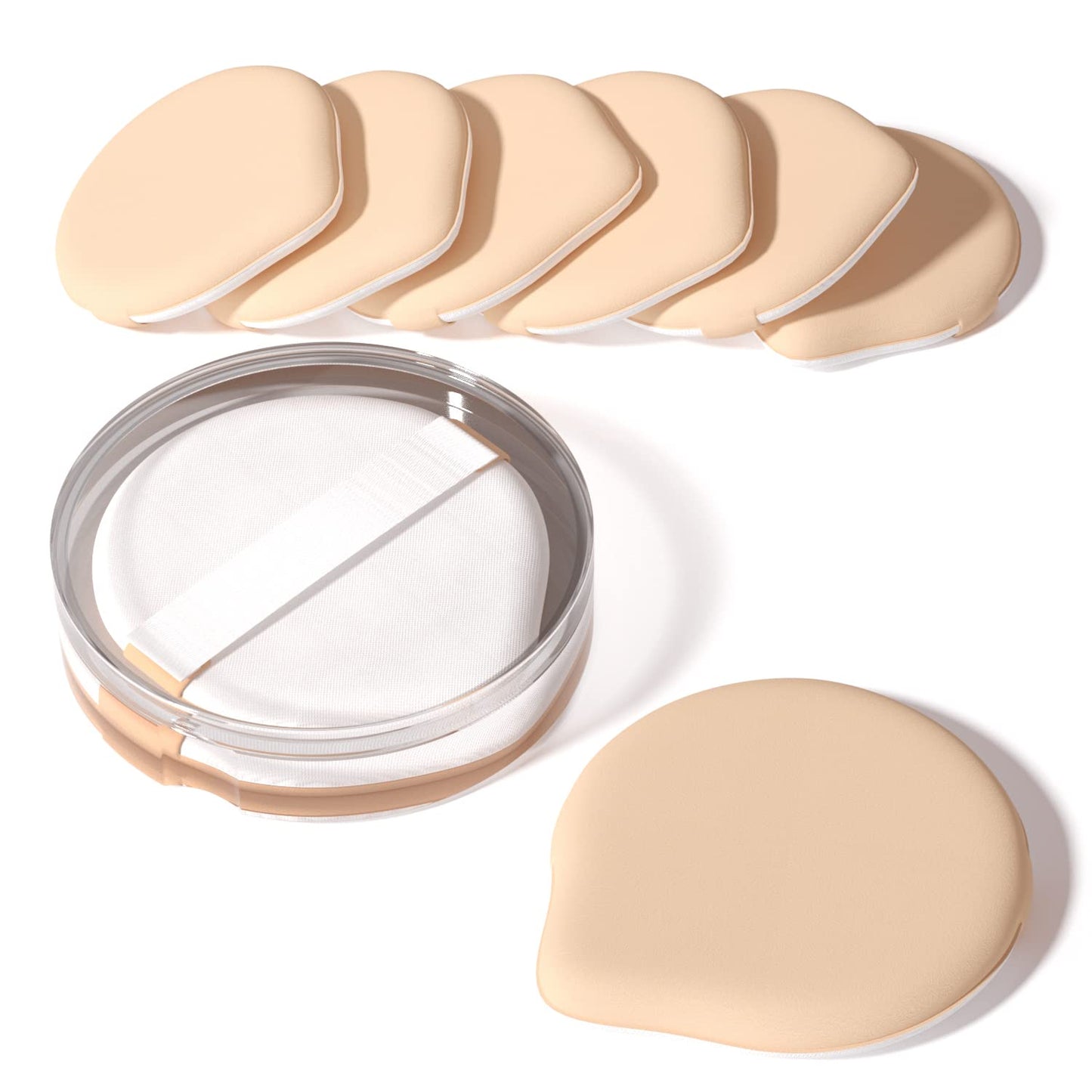 MOHOPE 8Pcs Air Cushion Makeup Puffs for Foundation with Portable Box, No Latex Blending Sponge for Liquid, Cream, Foundation and Powder, Teardrop