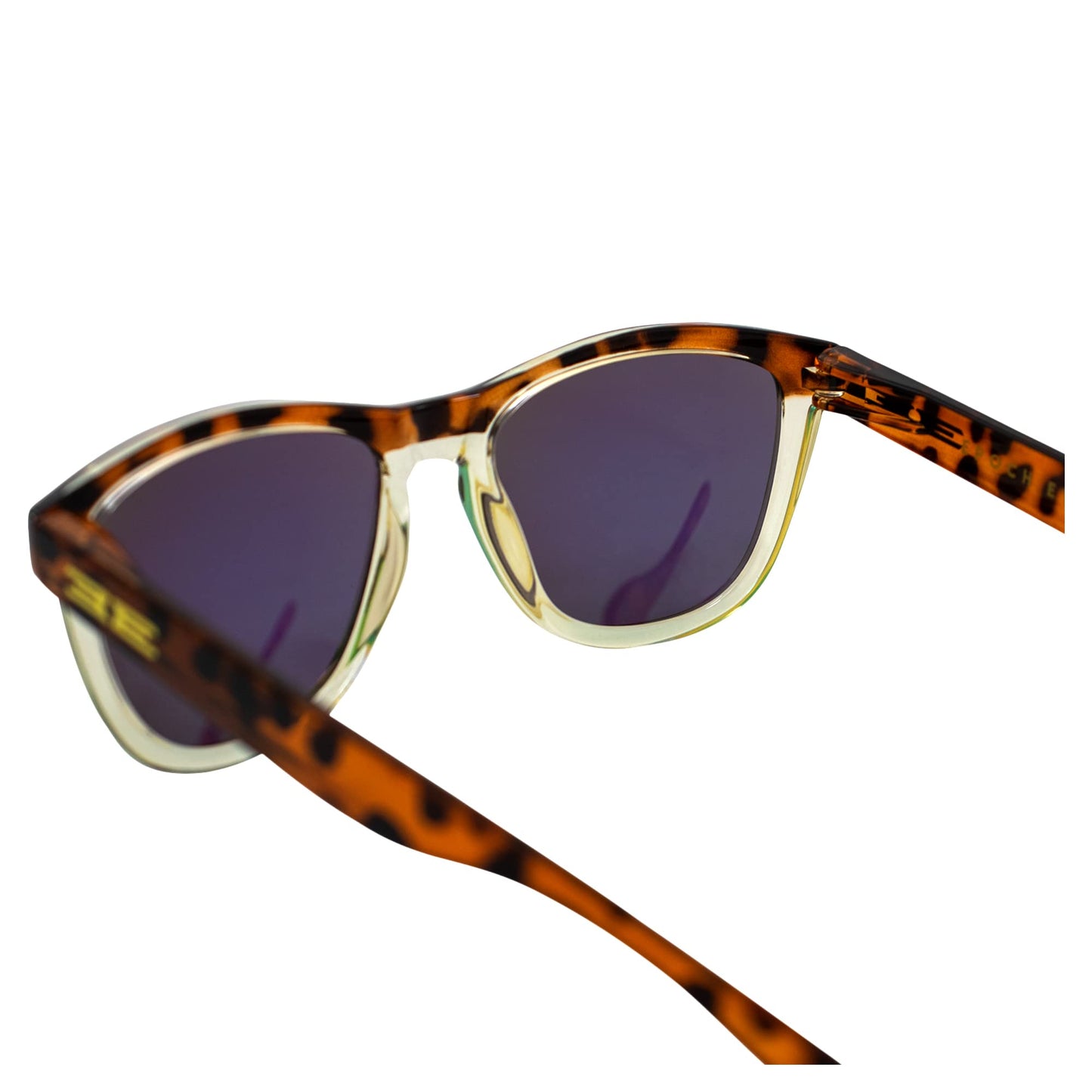 Epoch Eyewear LXE Skateboarding Sport Sunglasses Tortoise Gold with Green Mirror Polarized Lens